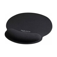 DELOCK Mauspad mit Handballenauflage rund schwarz
