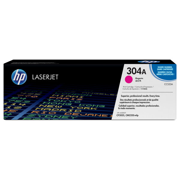 HP 304A original Colour LaserJet Toner cartridge CC533A magenta standard capacity 2.800 pages 1-pack ColorSphere