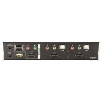 DATA KVM Desktop Switch 2-Port USB HDMI KVM Switch with Audio & USB 2.0 Hub (KVM cables included) ATEN