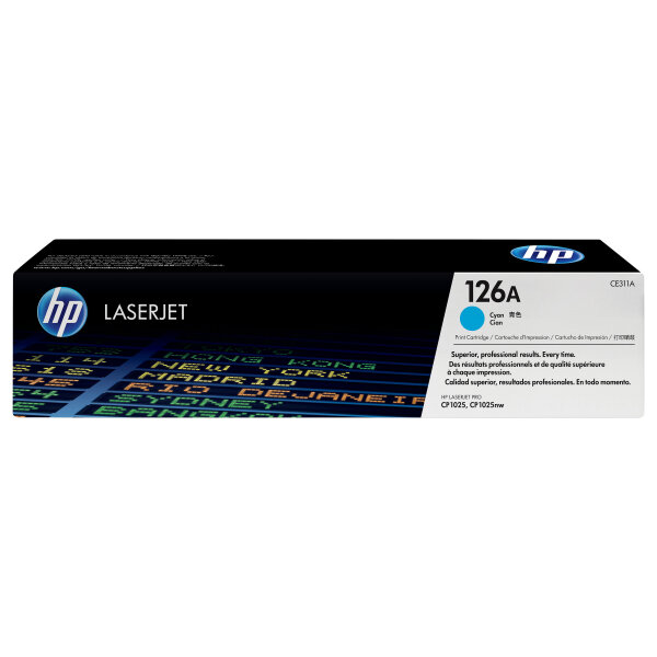 HP 126A original LaserJet Toner cartridge CE311A cyan standard capacity 1.000 pages 1-pack