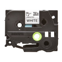 Schriftbandkassette Brother 36mm weiß/schwarz TZE261