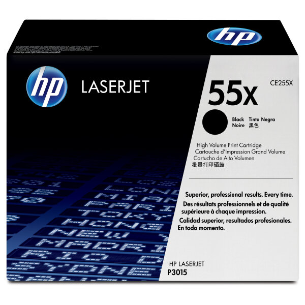 HP original LaserJet Toner cartridge CE255X black standard capacity 12.500 pages 1-pack