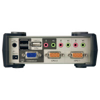 DATA KVM Desktop Switch 2-Port USB - PS/2 VGA KVM Switch with Audio & USB 2.0 Hub (KVM Cables included) ATEN