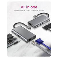 ICY BOX IB-DK4040-CPD USB-C 10-in-1 PD 100W DockingStation