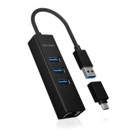 ICY BOX IB-HUB1419-LAN USB 3.0/USB-C HUB 3xUSB 3.0...
