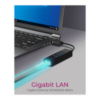 ICY BOX IB-HUB1419-LAN USB 3.0/USB-C HUB 3xUSB 3.0...