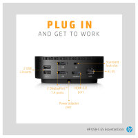 D HP USB-C G5 Essential Dock 120W Schwarz