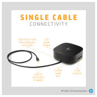 D HP USB-C G5 Essential Dock 120W Schwarz