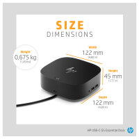 D HP USB-C G5 Essential Dock 120W Schwarz