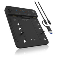 ICY BOX IB-2913MCL-C31 USB-C 3.2 Klon- und DockingStation für 2x M.2 NVMe/SATA SSD und 3,5"/2,5" HDD/SSD