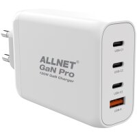Z ALLNET Ersatznetzteil QC USB-C PD GaN Netzteil Power Supply 130 Watt 1x USB Typ-A QC 3x USB Typ-C**EU PLUG**