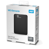 2,5" WD Elements 1,5TB HDD USB3.0 Portable 6,4cm 2,5Zoll RTL extern RoHS compliant Low cost black