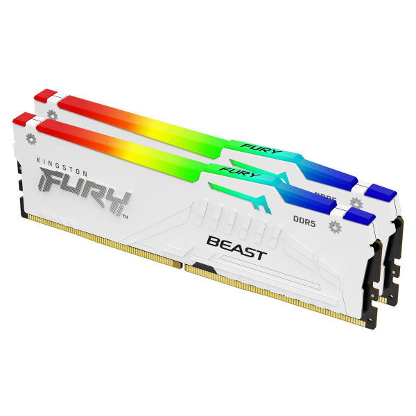 KINGSTON 64GB 6400MT/s DDR5 CL32 DIMM Kit of 2 FURY Beast White RGB EXPO