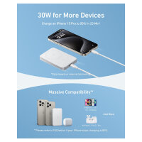 ANKER MagGo PowerBank 10.000mAh Slim weiss magnetische Powerbank im ultra-schlanken Design fuer iPhone 12 und hher und AirPods