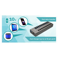 D I-TEC USB 3.0 HUB 10 PORT 48 W