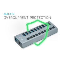 D I-TEC USB 3.0 HUB 10 PORT 48 W