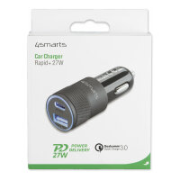 4smarts Kfz-Ladegert Rapid+ mit Quick Charge und PD 27W schw.