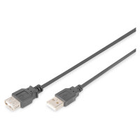 DIGITUS USB 2.0 Verlängerungskabel Typ A -A St/Bu 3.0m, sw