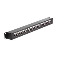 DELOCK Netzwerk 48.26cm 19Zoll Kupplungs-Patchpanel 24 Port Cat.6