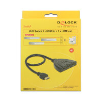 DELOCK HDMI UHD Switch 3 x HDMI in > 1 x HDMI out 4K...