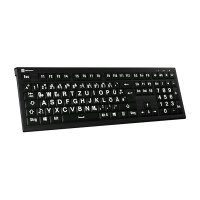 LogicKeyboard XL-Print Astra 2 White on Black DE (PC)