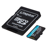 CARD Kingston 512GB microXC Canvas Go Plus Gen4 200MB/s A2 U3 V30 Card + Adapter