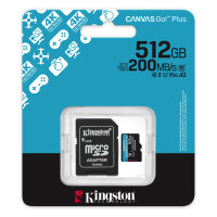 CARD Kingston 512GB microXC Canvas Go Plus Gen4 200MB/s A2 U3 V30 Card + Adapter