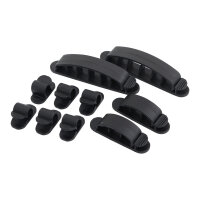 Kabelhalter-Set, ABS, 10 Stk., schwarz, selbstklebend