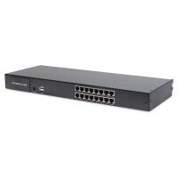 Digitus 19" LCD KVM-Konsole, 16-Port CAT 5, US-Tastatur