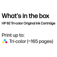 HP 62 original Ink cartridge C2P06AE UUS tri-colour standard capacity 1-pack