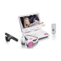 LENCO DVP-910 9" DVD-Player + USB & KfZ-Halterung. pink/wei