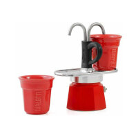 Bialetti Mini Express - Espressokocher-Set - rot + 2...