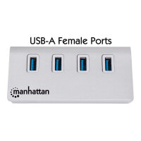 MANHATTAN Hub 4-Port 4xUSB3.0 Alu Strom: USB