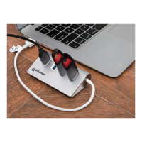 MANHATTAN Hub 4-Port 4xUSB3.0 Alu Strom: USB