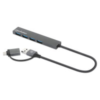 MANHATTAN Kombo-Hub 4Port USB 3.0 Typ-C/Typ-A 4xUSB-A Buchse