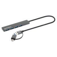 MANHATTAN Kombo-Hub 4Port USB 3.0 Typ-C/Typ-A 4xUSB-A Buchse