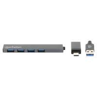 MANHATTAN Kombo-Hub 4Port USB 3.0 Typ-C/Typ-A 4xUSB-A Buchse