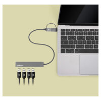 MANHATTAN Kombo-Hub 4Port USB 3.0 Typ-C/Typ-A 4xUSB-A Buchse
