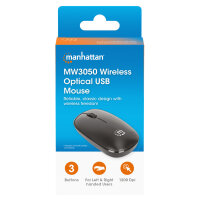 MANHATTAN MW3050 Kabellose USB-Maus 3 Tasten Mausrad schwarz