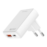 4smarts Netzladegert FlatPlug Duos 20W GaN 1C+1A, wei