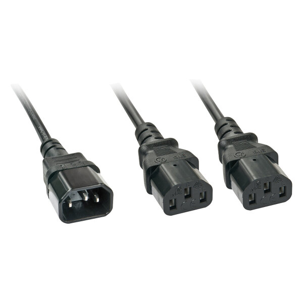 LINDY IEC-Y-Netzkabel 1xIEC320 C14 - 2xIEC32 2m