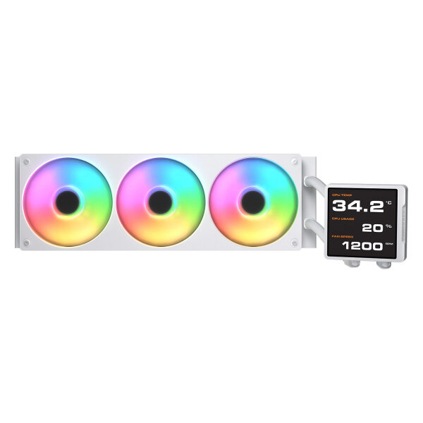 K COUGAR CPU Wasserkühlung Poseidon Vistek Pro 360,ARGB,Weiß