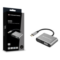 CONCEPTRONIC 4-1 Dock USB-C->HDMI.USB3.0.VGA.100WPD 15cm gr