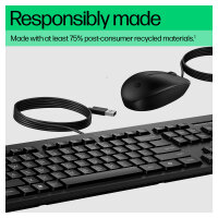 HP Tastatur+Maus 225 Set Kabelgebunden Schwarz