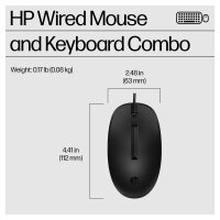 HP Tastatur+Maus 225 Set Kabelgebunden Schwarz