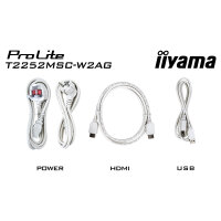54,6 cm/21,5" (1920x1080) iiyama ProLite T2252MSC-W2AG 16:9 IPS 5 ms Touch10pt HDMI DisplayPort USB-Hub Speakers VESA White