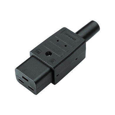 BACHMANN Kaltgertekupplung IEC320 C19 16A/250VAC schwarz Schraubanschluss