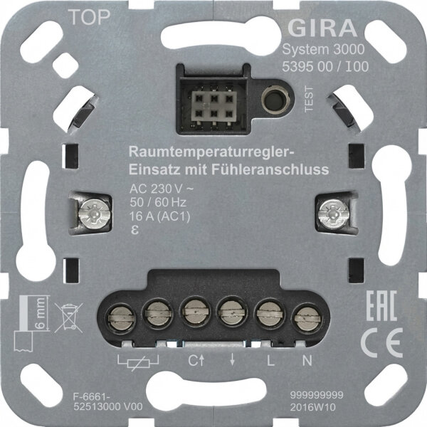 GIRA 539500 S3000 RTR-Eins. + Fühleranschluss Einsatz