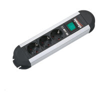 BACHMANN PRIMO Steckdosenleiste 3x Schutzkontakt Aluminium mit Schalter 1,75m