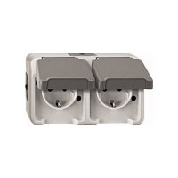 MERTEN MEG2321-8029 SCHUKO-Doppel-Steckdose. lichtgrau...